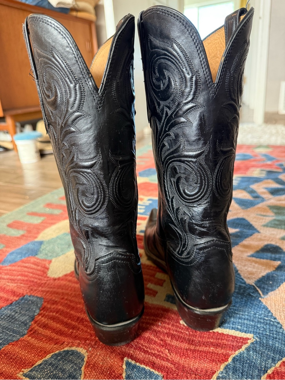 Lucchese Black Nicole Boots 10 - Picture 5 of 7